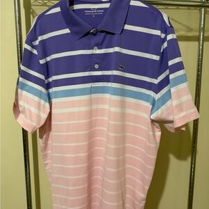 Vineyard Vines Men's Polo Shirt - Purple, Blue, Pink Stripes